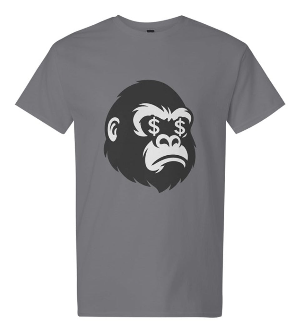 Gray Gorilla Face Tee (Black Print)