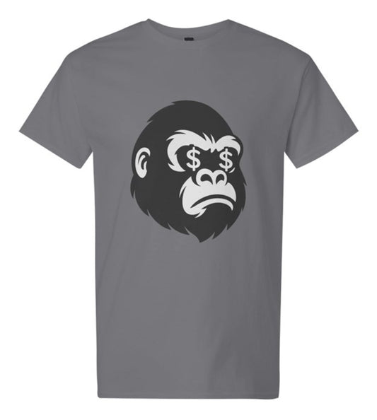 Gray Gorilla Face Tee (Black Print)