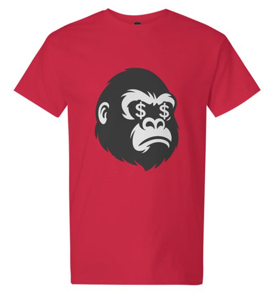 Red Gorilla Face Tee (Black Print)