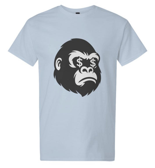 Light Blue Gorilla Face Tee (Black Print)
