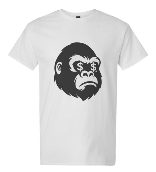 White Gorilla Face Tee (Black Print)