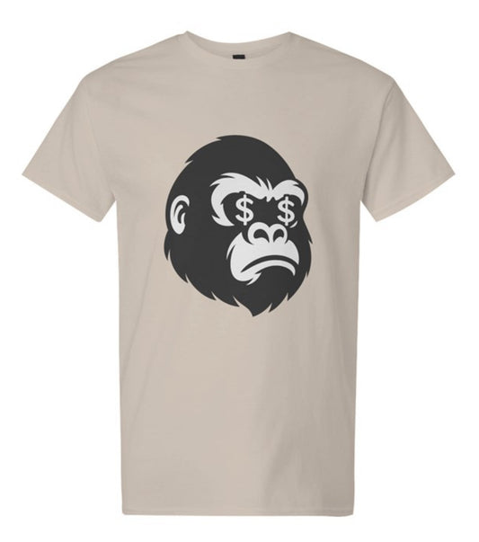Sand Gorilla Face Tee (Black Print)
